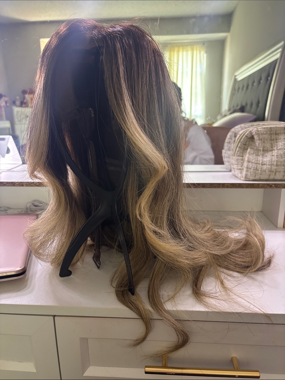 Natural Long Wavy Blonde-Brown Women's Wig - Everyday Style